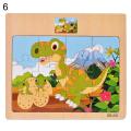 Wooden Colorful Dinosaur Zebra Animal Jigsaw Puzzles Board Intelligent Kids Toy. 