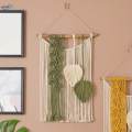 Macrame Wall Hanging Decor Hand Woven Bohemian Tapestry Boho Style Braided Tassels Pendant for Dining Room Cafe Background Office Home Decor. 