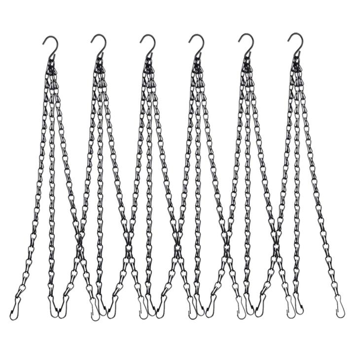 6 Pack Hang Chan, HEAVY DUTY 50cm Hang Flower Basket Replacement Chan -3 Pont Garden Plant Hanger for Outdoor or ndoor
