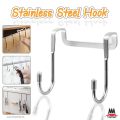 Over The Door Drawer Cabinet Hook , 304 Stainless Steel Double S-Shaped Hook Holder Hanger Metal Heavy Duty Free Punching Door Back Hanging Clothes Hook Organizer for Towel Cloth Bags Sundries. 