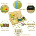 Multi Function Digital Computing Learning Box Toy | Wooden Multi-Functional Learning Box, Digital Counting, Clock Learning and Arithmetic Symbols. 