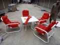 Water proof garden, lawn chairs set with table and Umbrella (4 chairs, 1 table and 1 Umbrella). 