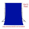 Washable Photography Backdrops Chromakey Seamless Cloth for Video Background Screen Chroma Key Backdrop Blue Color 10x15 ft Sheet Only. 