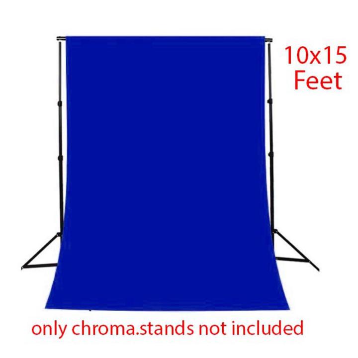 Washable Photography Backdrops Chromakey Seamless Cloth for Video Background Screen Chroma Key Backdrop Blue Color 10x15 ft Sheet Only