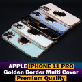 Apple iPhone 11 Pro Max Back Cover Soft Multi Golden Border Camera Protection Cover For Apple iPhone 11 Pro Max. 