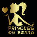 3D Vinyl Car Stickers Princess Baby On Board Funny Decals Girl Daughter Warning Sign Sticker On Auto Car Styling Decorations. 