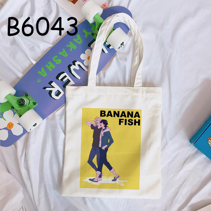 Anime BANANA FISH Tote Bag Canvas Cartoon Fashion Shoulder Bags School Bookbag Korean Style