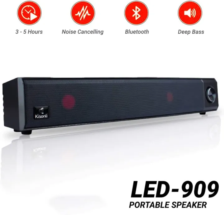 Kisonli%20LED-909%20Bluetooth%20Speaker%20Portable%20Wireless%20Soundbar%20with%20Colorful%20LED%20Lights%20Deep%20Bass%20Stereo%20Subwoofer%20FM%20Radio%20USB%20AUX%20TF%20Card%20Support%20Powerful%20Party%20Speaker%20for%20Home%20Office%20Outdoor%20Music%20System%20Rechargeable%20Mini%20Speaker%20with%20CAll%20Mic%20Support%20-%20Image%203