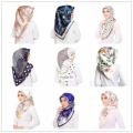 Bawal Satin scarf Silk Shawl Printed bawalmurah square tudung cantik. 