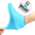 Silicone Waterproof Shoe Cover Portables Reusable Foldable Stretchable Rain Boots Overshoes, Non-Slip Silicone Galoshes for Indoor/Outdoor Beach Snow Fishing Camping for Kids Women Men. 