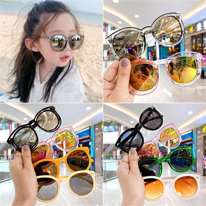 GJX 5Pcs Baby Sunglasses,Cute Cartoon Design Toddler Sunglasses Age 2-4,High Uv Protection Infant Sunglasses Style2