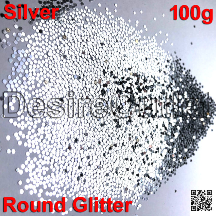 Shiny Silver Round Glitter for Artwork Decorations Crafting School Projects Slime Making Painting Nail Art Eye Makeup Resin Molds Making 100g DesireOutlet