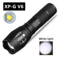V6 L2 T6 Led Flashlight Aluminum Torch Zoomable Lantern Waterproof White Yellow Light Use 18650 or AAA Battery For Camping. 