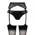 Silk Road Traders Thigh High Pantyhose Stocking With Lace Garter Suspender & Panty. 