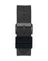 Guess Mens Black Stainless Steel Case Black Dial Black Genuine Leather-Silicone Band Watch-GW0500G2. 