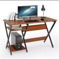 Computer Desk Modern Rustic Desk with Storage Rack Office Desk Wooden Appearance X Cross Desk. 