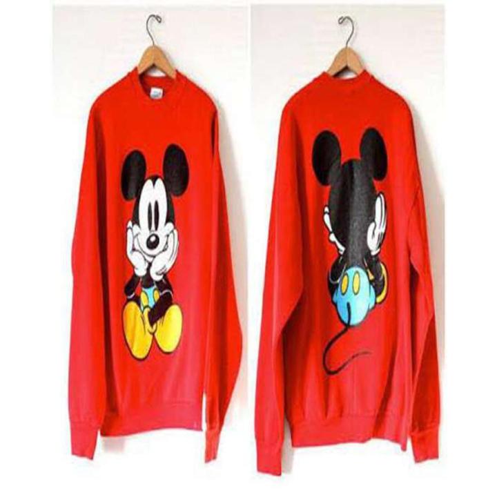 SPRINTER GARMENTS    11.11 Red Mickey Mouse Print Sweat Shirt for womens