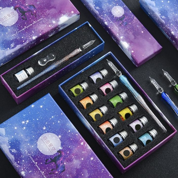 %E3%80%90FUN%20LIVE%E3%80%91%202022%20New%20Crystal%20Glass%20Pen%20Starry%20Sky%20Dip%20Pen%20Glitter%20Powder%20Fountain%20Pen%2012%20Colors%20Ink%20Gift%20Box%20Set%20Writing%20Supplies%20-%20Image%202