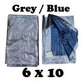 Waterproof Tharpal in Grey/Blue Colour | Size 6 ft x 10 ft | Rainproof. 