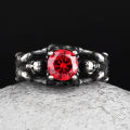 Engrave Name Servise 2022 New Gothic 316L Stainless Steel Skull Ring With Stone For Man Women Couple Wedding Gift Dropshipping. 