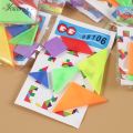 6 Set - 42 Pcs - Early Learning Educational Plastic Puzzle Tiles Geometric Pattern Shapes Jigsaw Puzzle Game Block Toy for Kids Boys girls Children  Brain Teaser Intelligent Montessori Colorful Tangram Puzzles Blocks Shapes Mini Toys. 