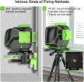 Laser Leveler Huepar 3x360 Cross Line  3D Self-leveling Three-Plane Alignment and Tiling Floor Green Beam Laser Tool, Switchable Vertical & Horizontal Lines, Li-ion Battery&Magnetic Pivoting Base S03DG-L. 