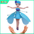 AliToys Magic Flying Fairy Princess Frozen Barbie Doll with LED Lighting Infrared Induction Control RC Helicopter Flying Robot Toys for Girls and Boys Cute Birthday Gift. 