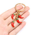 Fashion Alloy Mini Pepper Keychain Creative Red Green Chili Pendant Keyring Bag Car Key Jewelry Accessory For Women Men Gifts. 