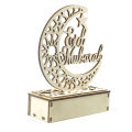 Ramadan Eid Mubarak Islam Moon Star Castle Hollow Letter Wooden Table Decoration With LED String Lights For Home Festival. 