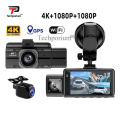 SMART F6 3 CHANNELS WIFI 4K ULTRA HD DASH CAM WITH 5G WIFI6 AND GPS SUPPORT FRONT REAR CABIN CAR CAMERA NIGHT VISION LOOP RECORDING PARKING MONITOR G SENSOR VEHICLE DVR RECORDER. 