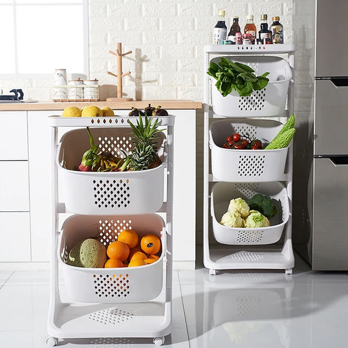Floor Multi-Layer Storage Rack Kitchen Vegetable Fruit Basket Home