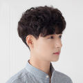Japanese Style Short Curly Wig for Men Soft Breathable Not Hurt Hair Odorless Wig for Men Boys Daily Hair Style. 