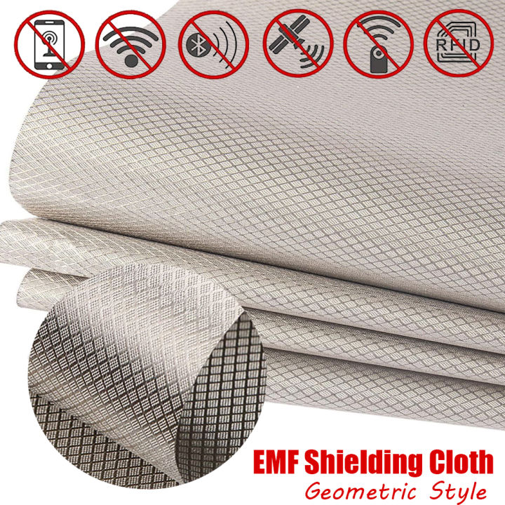 EMF Protective Cloth Fi Anti-Radiation Conductive Faraday Fabric RFID Shielding Geometric Style Block Wi Electromagnetic Copper/Nickel