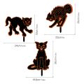 Garden Inserts Halloween Decorations Glow-in-the-dark Scary Black Cat Yard Signs for Halloween Decor Outdoor Garden Decor with Stakes Yard Decorations Halloween. 