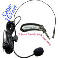 Condenser Headband Microphone with 3.5mm Plug and 1.5V Adapter for Voice Amplifier and Presentations. 