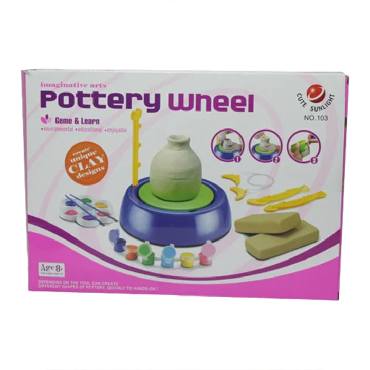 Pottery Wheel Kid's learning & Educational Art/Craft Pottery Wheel Battery Operated Clay Machine Toy