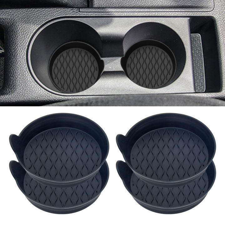 Non-slip Car Cup Holder Mat Non-slip Car Cup with Finger Groove Design Washable Silicone Cup Mat for Auto Interior Accessories Ideal for Car Water