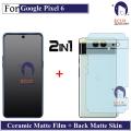 ECLIX Google Pixel 6 Ceramic Matte Glass Protector ( NO Black Border) Un-Breakable Anti-shock Anti-Glare Anti-Finger Tempered Screen Protector Fiber sheet Anti-Glare Born PUBG+ Back Matte Protector Soft Skin Sheet Carbo. 