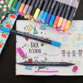 STA Dual Side Water Brush Pen Marker Set For Drawing 12, 24, 36 & 48 Color. 
