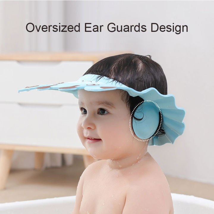 %E3%80%90Big-Sales%E3%80%91%20Cute%20Cartoon%20Baby%20Shower%20Cap%20Bathing%20Protection%20Adjustable%20Hair%20Washing%20Hat%20Head%20Cap%20For%20Toddlers%20Kids%20Baby%200-6%20Years%20-%20Image%202