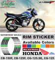 Wheel Stickers for HONDA CB-125-F Rim Reflector Tape Motorcycle Decals Graphics 17". 