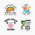 Pack of 4 Sarcastic Brain Stickers Funny Mental Health & Medical Humor Decals for Laptop & Mobile Back Cover Decor Sticker 3inchx3Inch Each Sticker Size. 