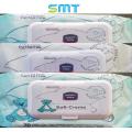 Soft-Creme Cotton Baby Wipes Pack of 3 ,Wet Wipes, Rash Free Soft Wipes with Cap/Lid (70 Sheets) Each. 