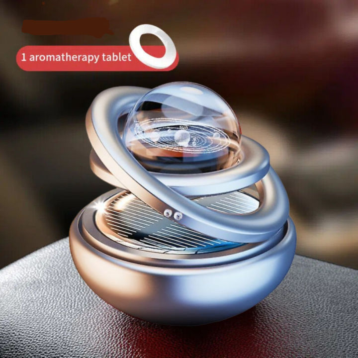 Crystal Ball Rotating Solar Powered Car Dashboard Air Freshener Perfume