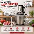 Silver Crest 3L Stainless Steel Electric Meat Chopper with Powerful 1500W Copper Motor and 6 Cutting Blades - New. 