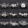 Bridal Hair Accessories Crystal Peals Hair Combs Wedding Hair Clips Accessories Jewelry Handmade Women Hair Ornaments Headpieces. 