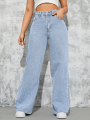Wide Leg Ice Blue Denim Jeans For Women/Girls/Female Export Quality Fashion Baggy Jeans. 