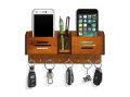 EVENTO Wooden Wall Hanging Mobile Holder and Key Holder 3D DIY Design Multipurpose Wall Hanging Organizer for Home Decor Living Room and Offices and for Gifts Items. 