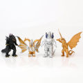 4pcs/set Machinery Godzilla Gojira Action Figure three-headed dragon Gold Hand Dolls Collection Model. 