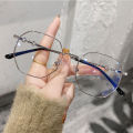 EB Retro Versatile Irregular Small Frame Glasses Anti Blue Light Metal Frame Transparent Glasses for Women. 